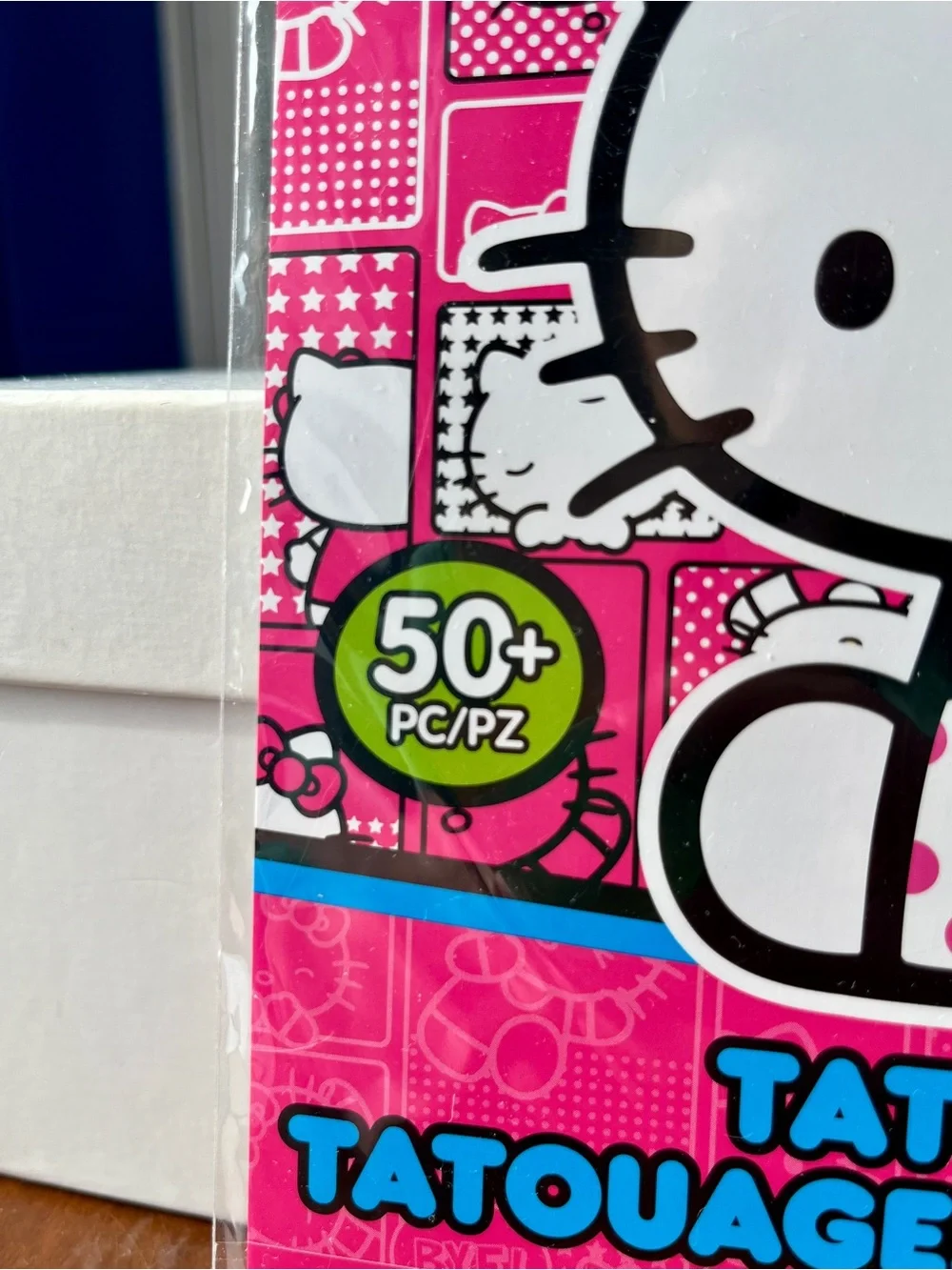 Hello Kitty 50-Piece Temporary Tattoo Pack & 3x4” Vinyl Decal Sticker